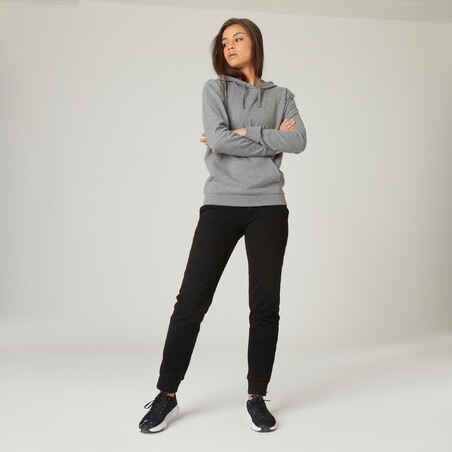 Women's Fitness Hoodie 500 - Grey