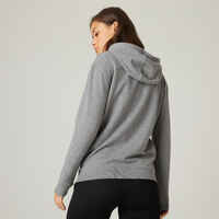 Women's Fitness Hoodie 500 - Grey