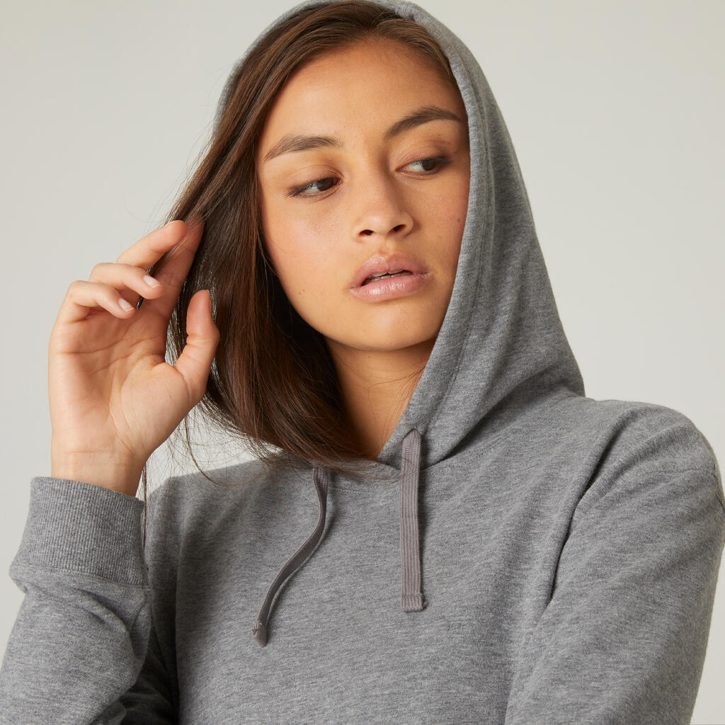 Women's Fitness Hoodie 500 - Black