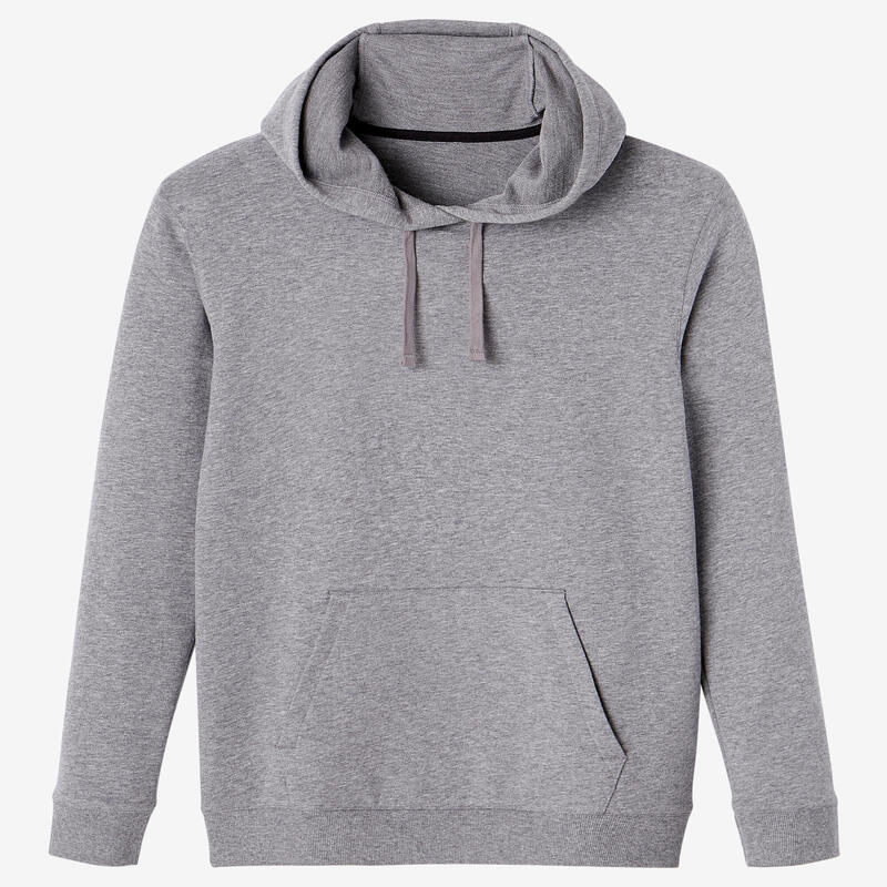 Sweatshirt Kapuze Fitness grau