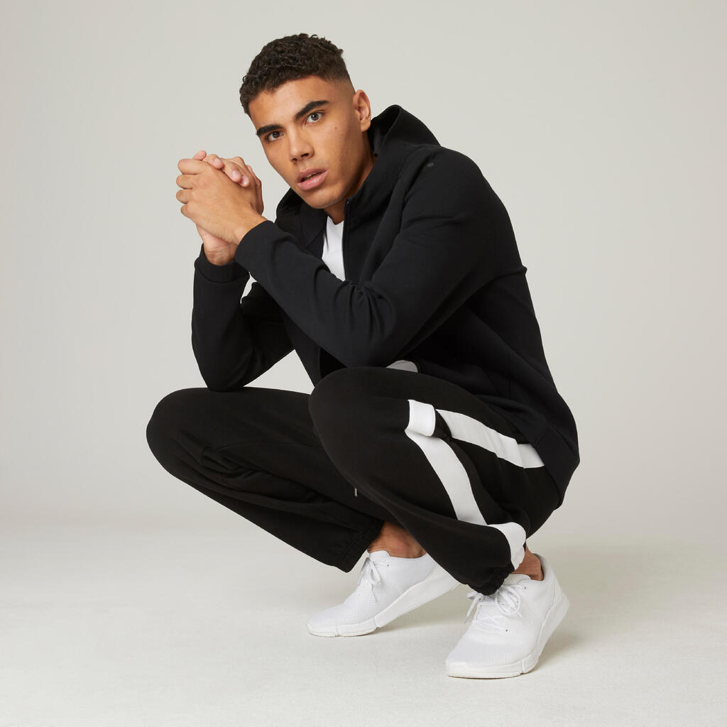 Jogginghose Fitness Regular 560 Synthetik Herren - grau/khaki