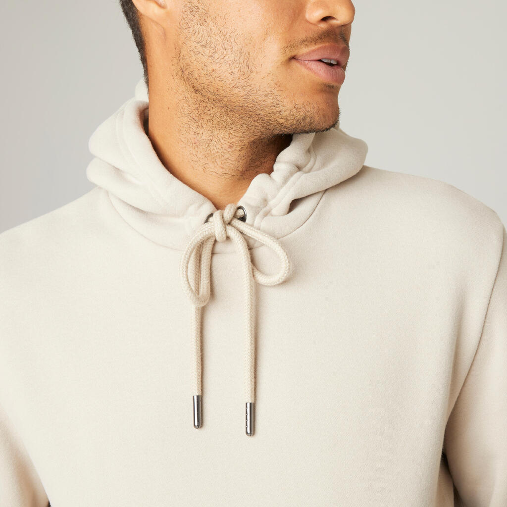 Men's Long Hoodie Warm 500 - Linen