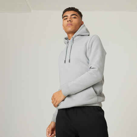 Men's Long Hoodie Warm 500 - Steel Grey