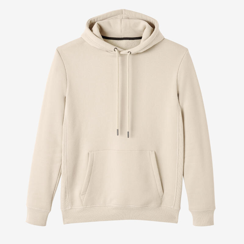 Sudadera fitness con capucha Hombre Domyos 500 beige