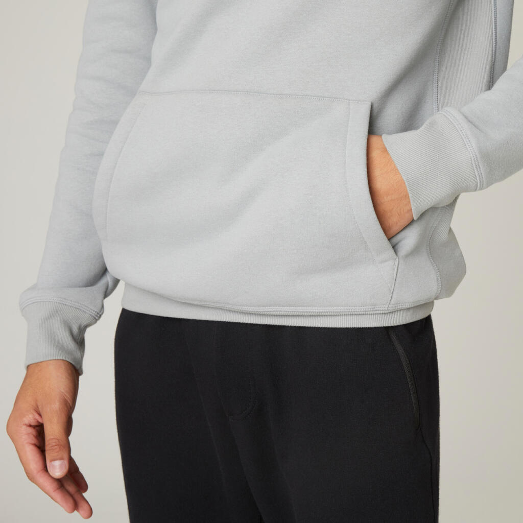 Kapuzenpullover Fitness Baumwolle Herren khaki