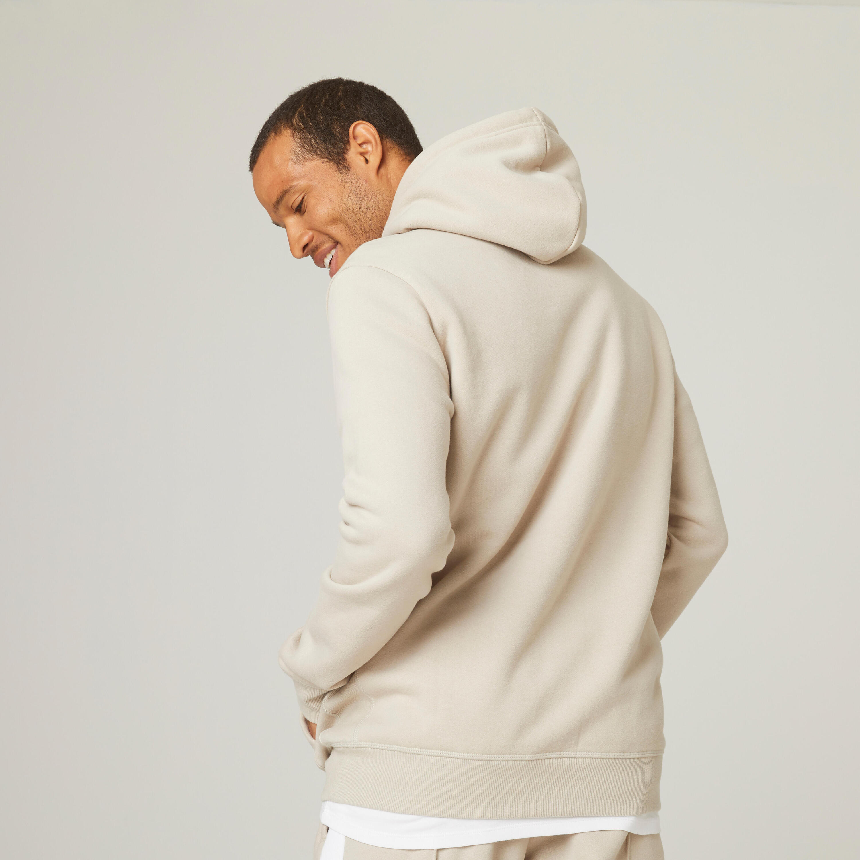 Men's Long Hoodie Warm 500 - Linen 2/9