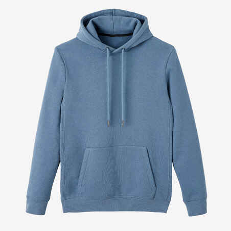 Men's Long Hoodie Warm 500 - Storm Blue