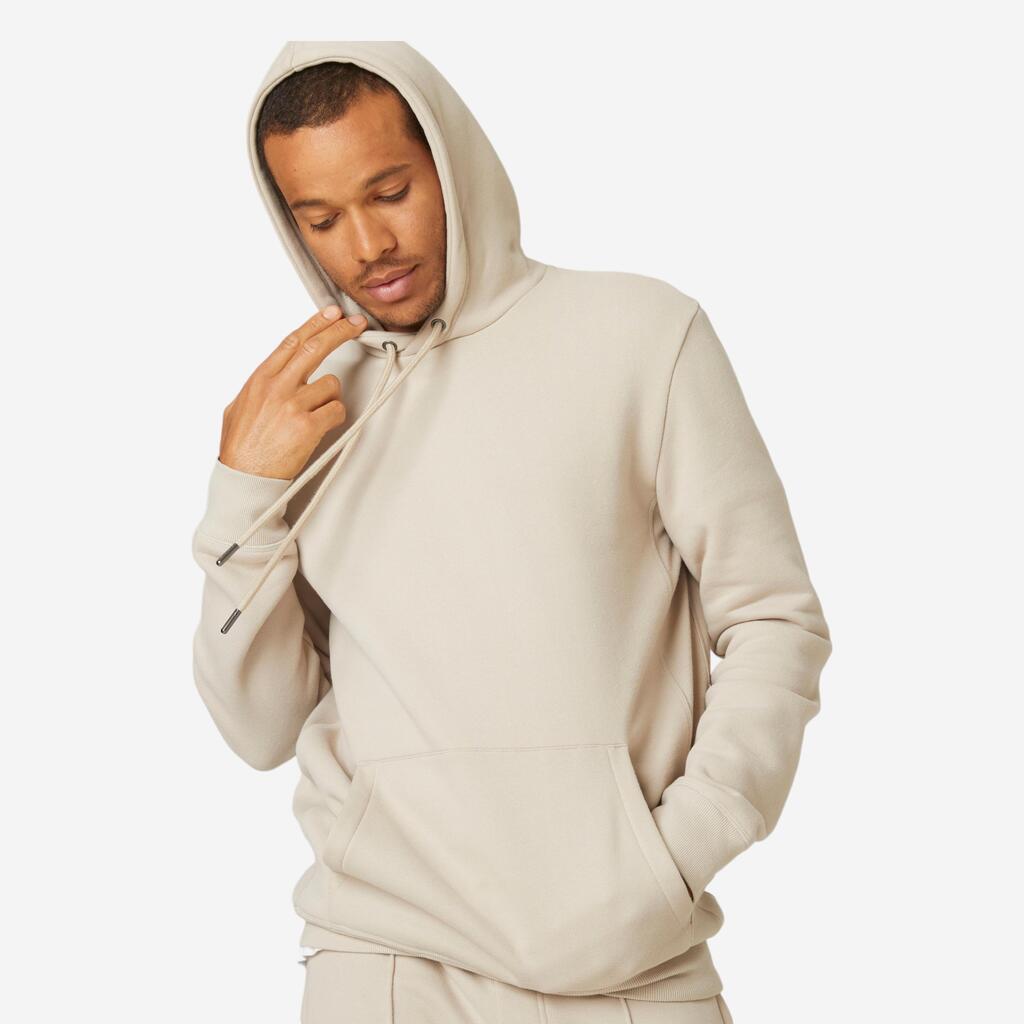 Men's Long Hoodie Warm 500 - Linen