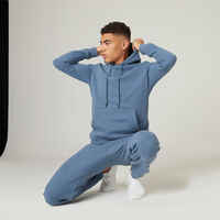 Men's Long Hoodie Warm 500 - Storm Blue