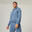 Sweat-shirt à capuche long homme - 500 Warm bleu tempête