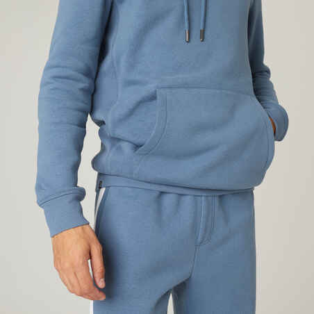 Men's Long Hoodie Warm 500 - Storm Blue