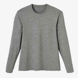 Men's Long-Sleeved Fitness T-Shirt 100 - Grey