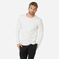 Men's Long-Sleeved Fitness T-Shirt 100 - White