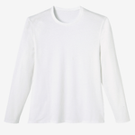 T-shirt fitness Basic manches longues slim coton col rond homme blanc  glacier - Decathlon