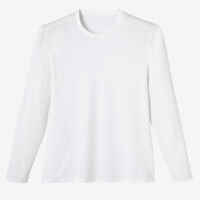 Men's Long-Sleeved Fitness T-Shirt 100 - White