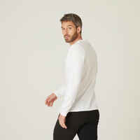 Men's Long-Sleeved Fitness T-Shirt 100 - White