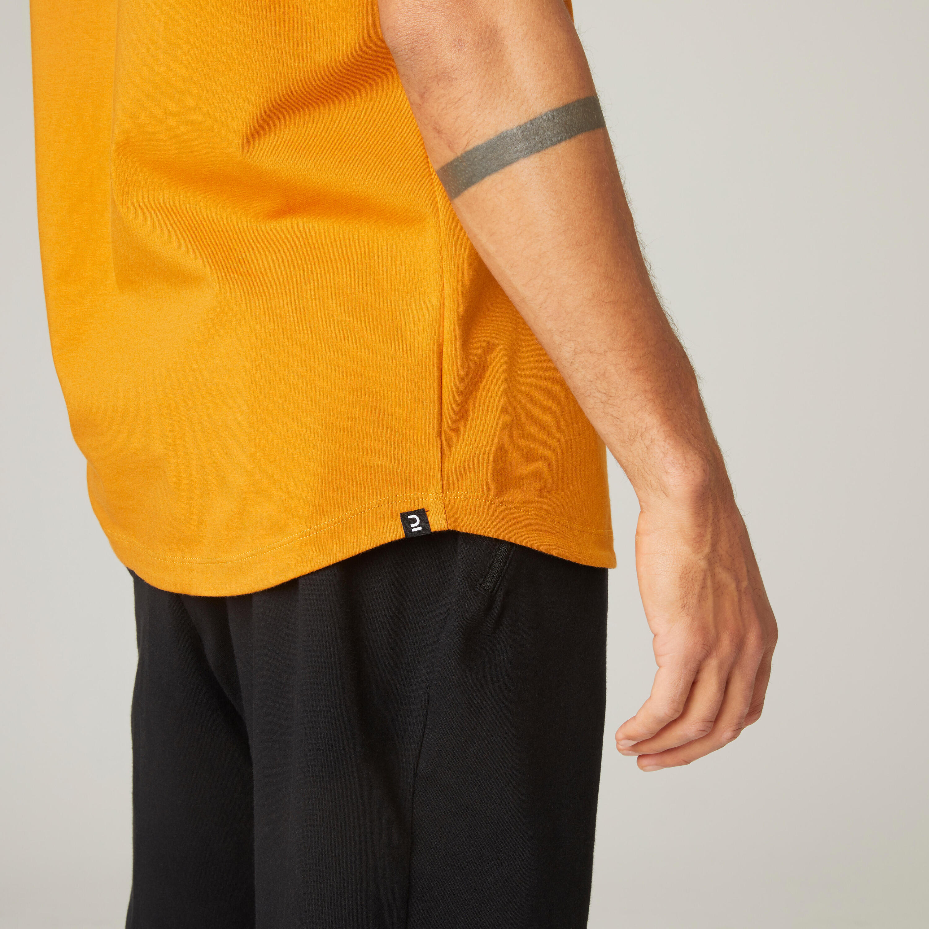 Curved-Hem Stretch Cotton Fitness T-Shirt 7/7