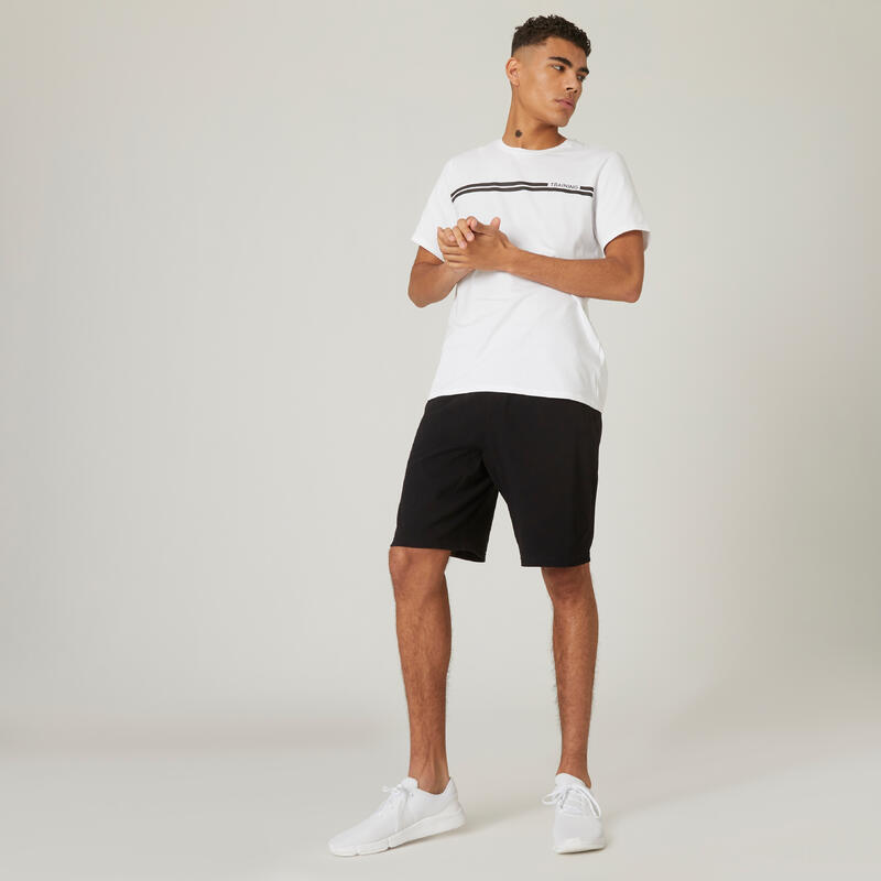 Футболка для фитнеса хлопковая эластичная Decathlon 329620