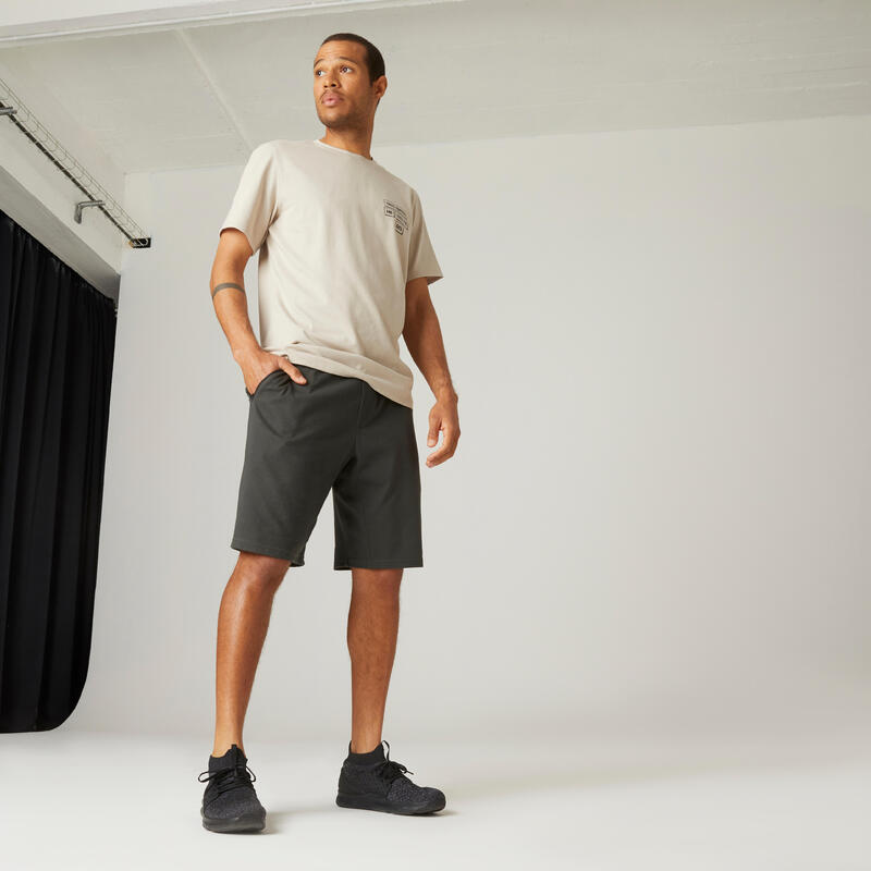 Short fitness pantalón corto chándal regular Hombre Domyos 520 verde