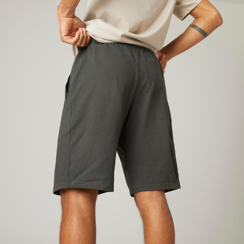 Short fitness pantalón corto chándal regular Hombre Domyos 520 verde