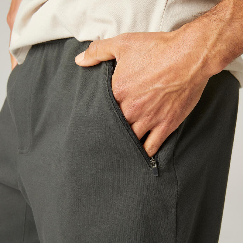 Short fitness pantalón corto chándal regular Hombre Domyos 520 verde