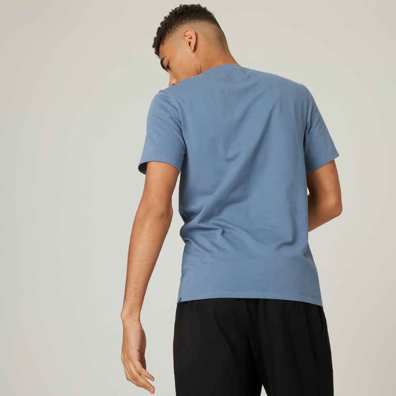 Slim-Fit Stretch Cotton Fitness T-Shirt - Decathlon
