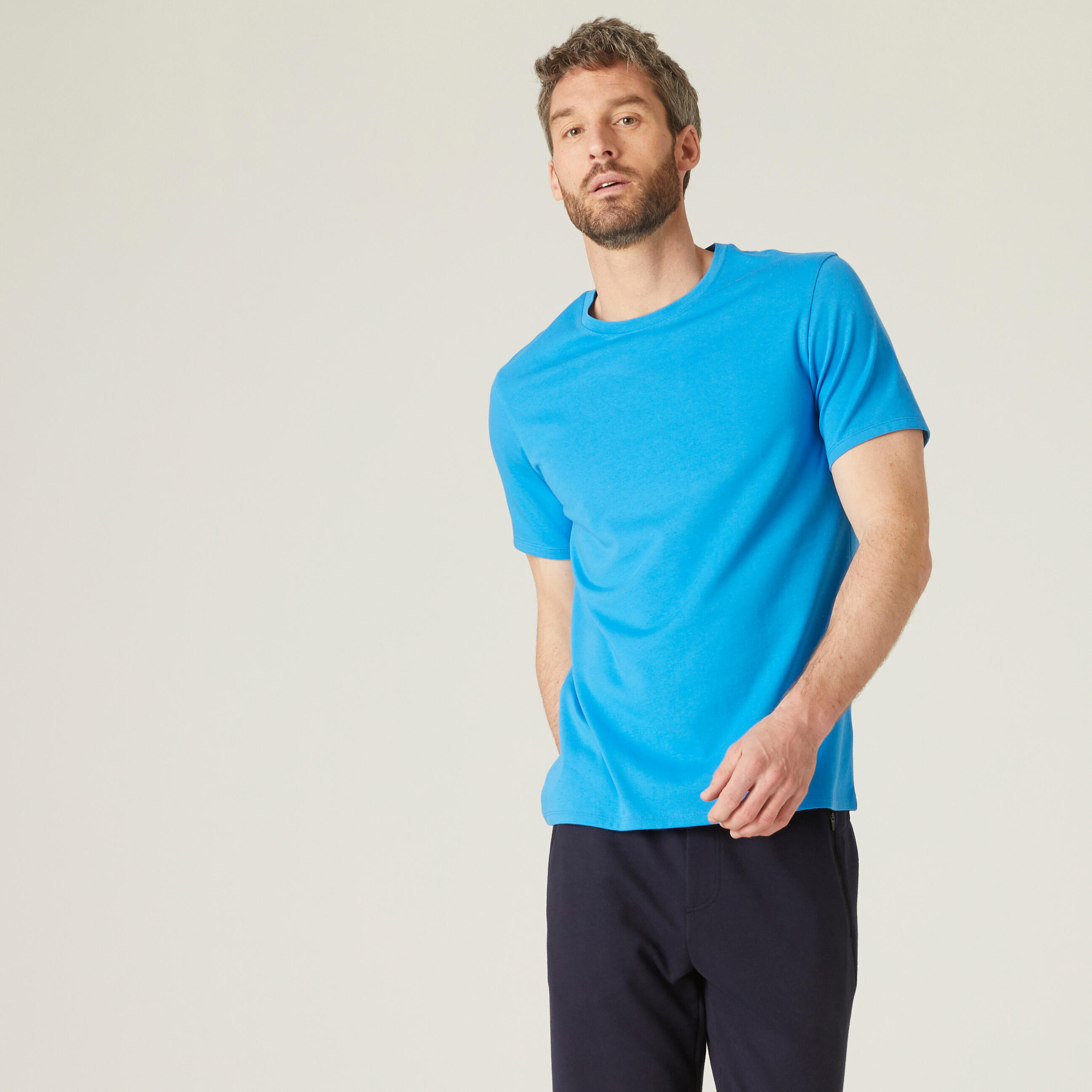 Camiseta fitness manga corta algodón extensible Hombre Domyos DOMYOS |  Decathlon