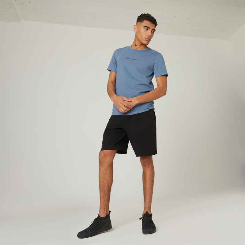 Slim-Fit Stretch Cotton Fitness T-Shirt - Decathlon