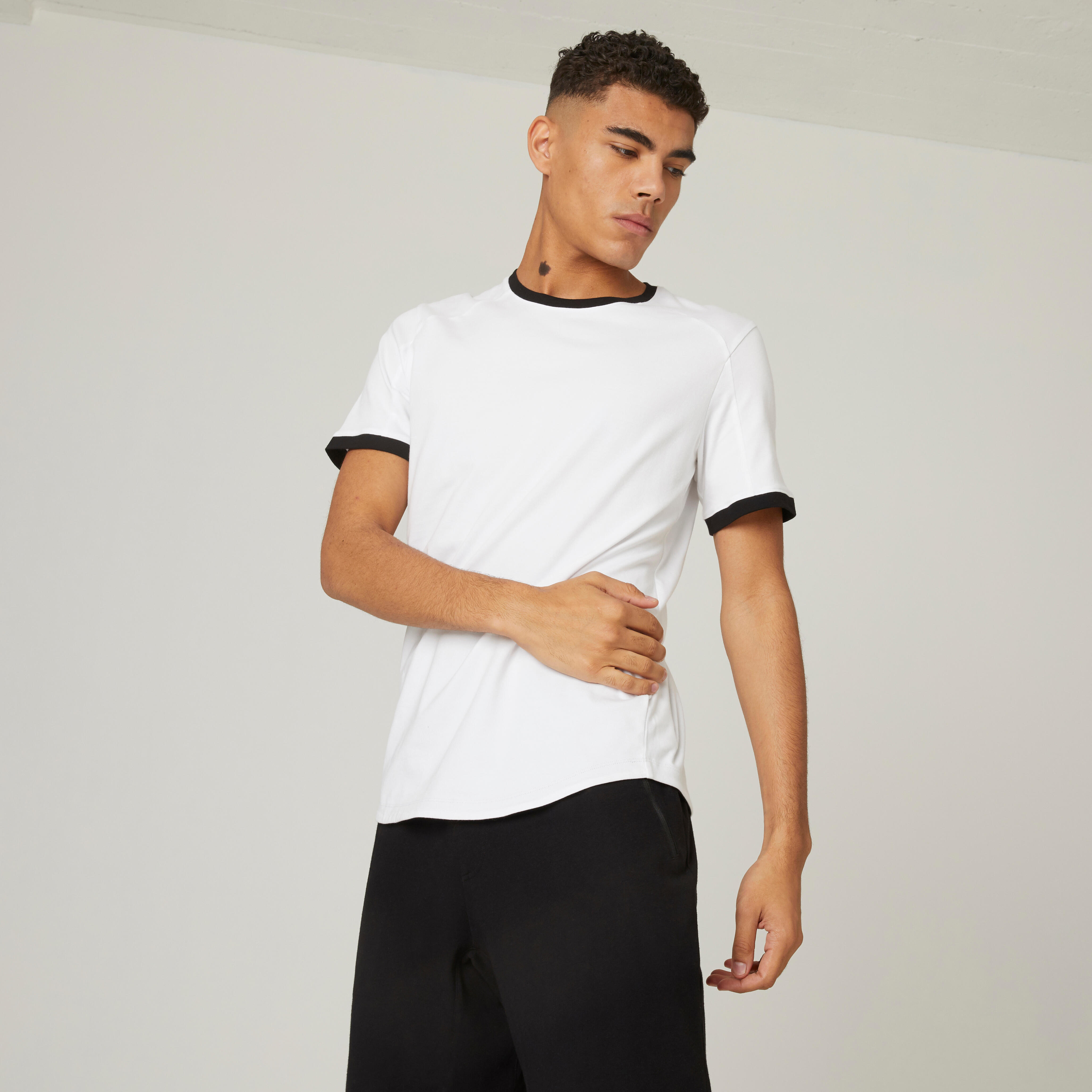 T-shirt uomo fitness 520 regular misto cotone grigia DOMYOS | DECATHLON