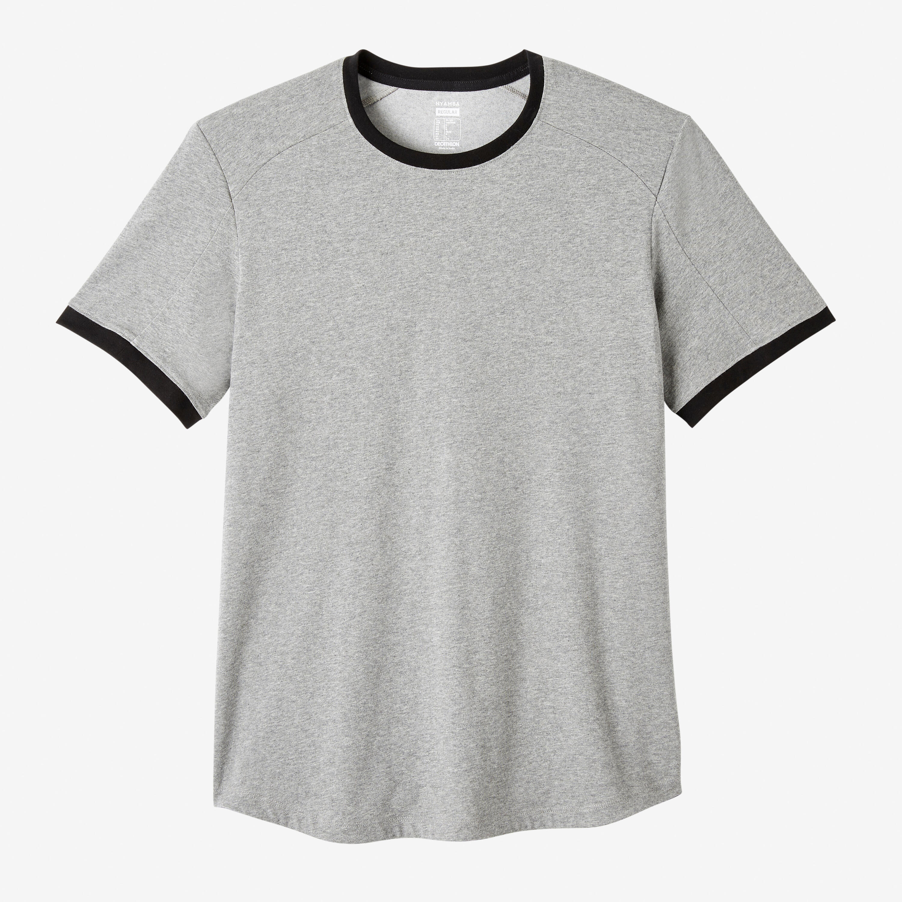 Men's Short-Sleeved Straight Crew Neck Cotton Fitness T-Shirt 520 - Grey 5/6