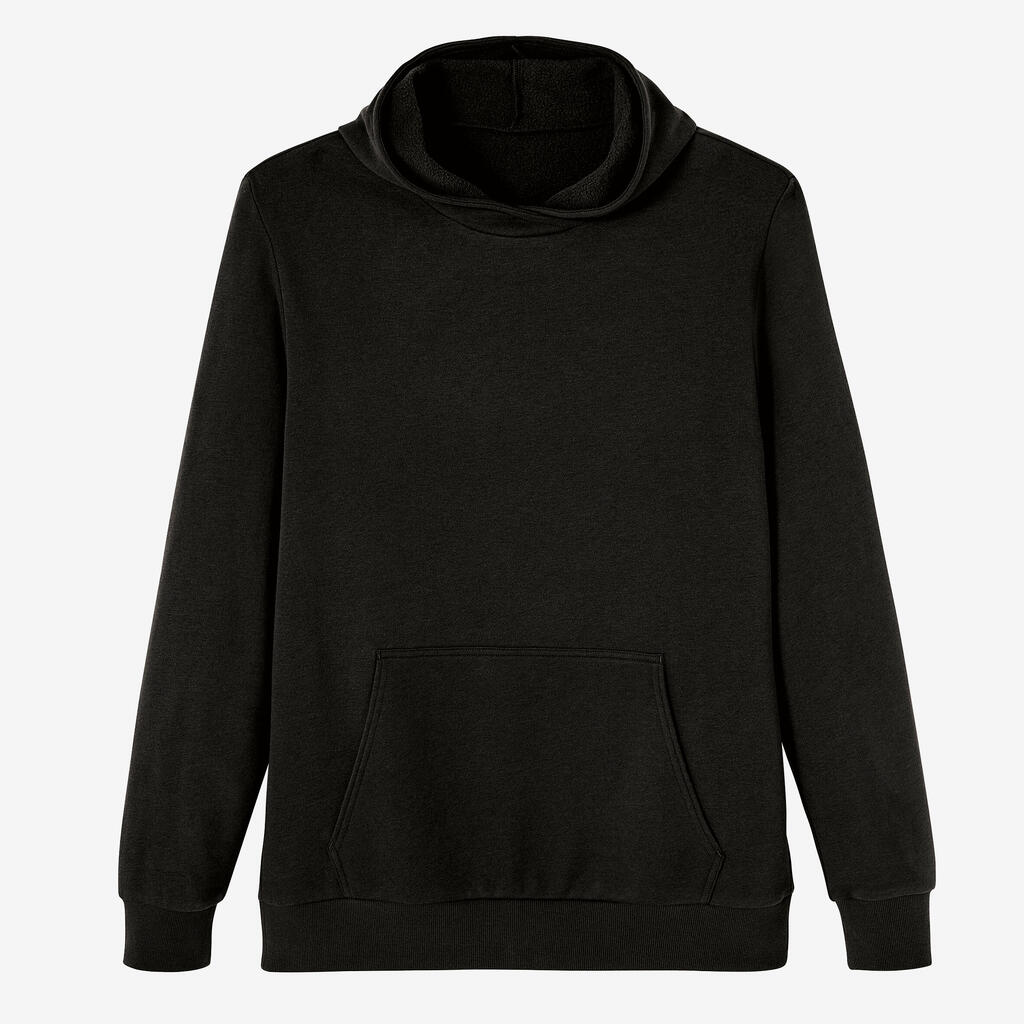 Sweat crew à capuche fitness homme - 100 noir
