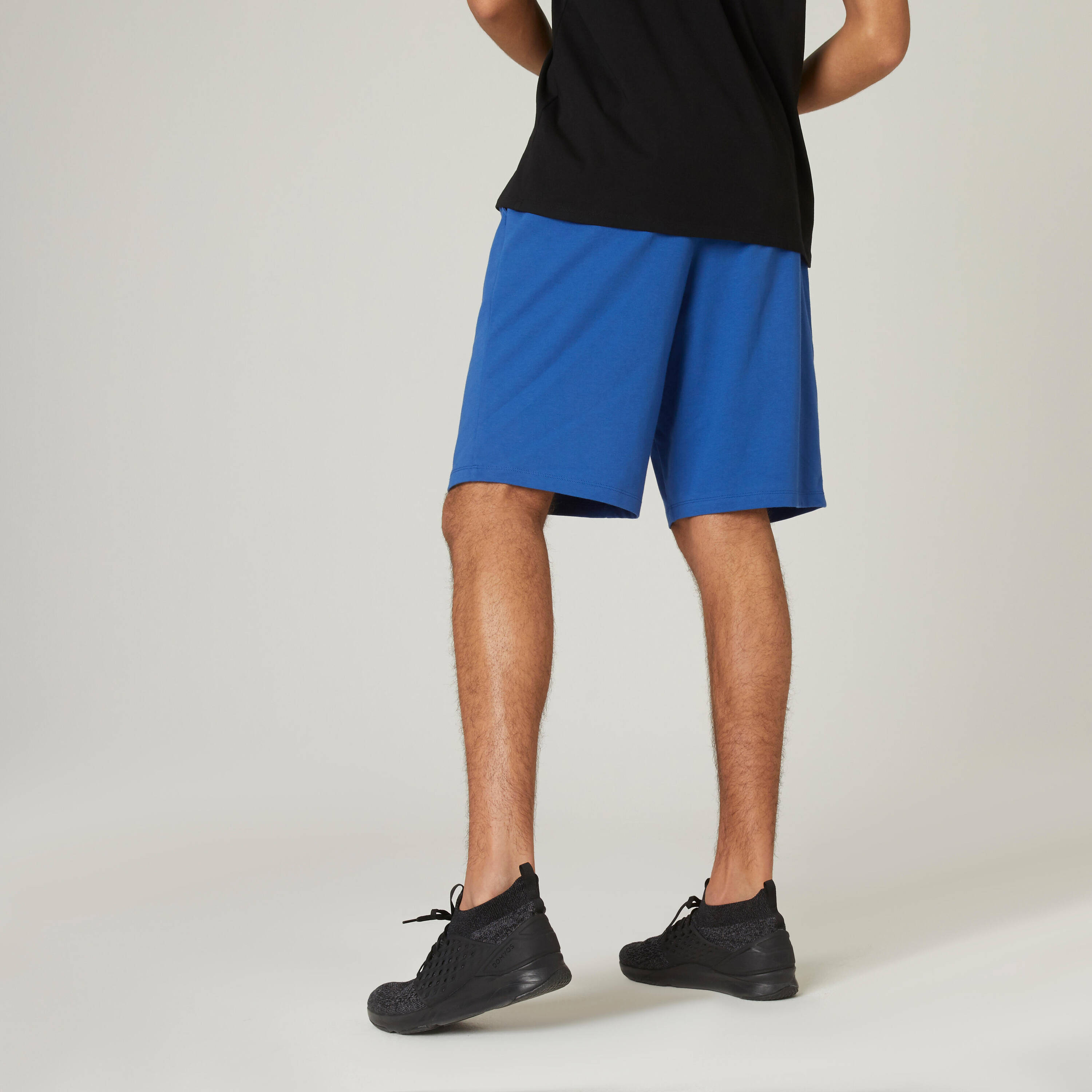 Men's Cotton Gym Short Regular fit 500 - Blue -  2