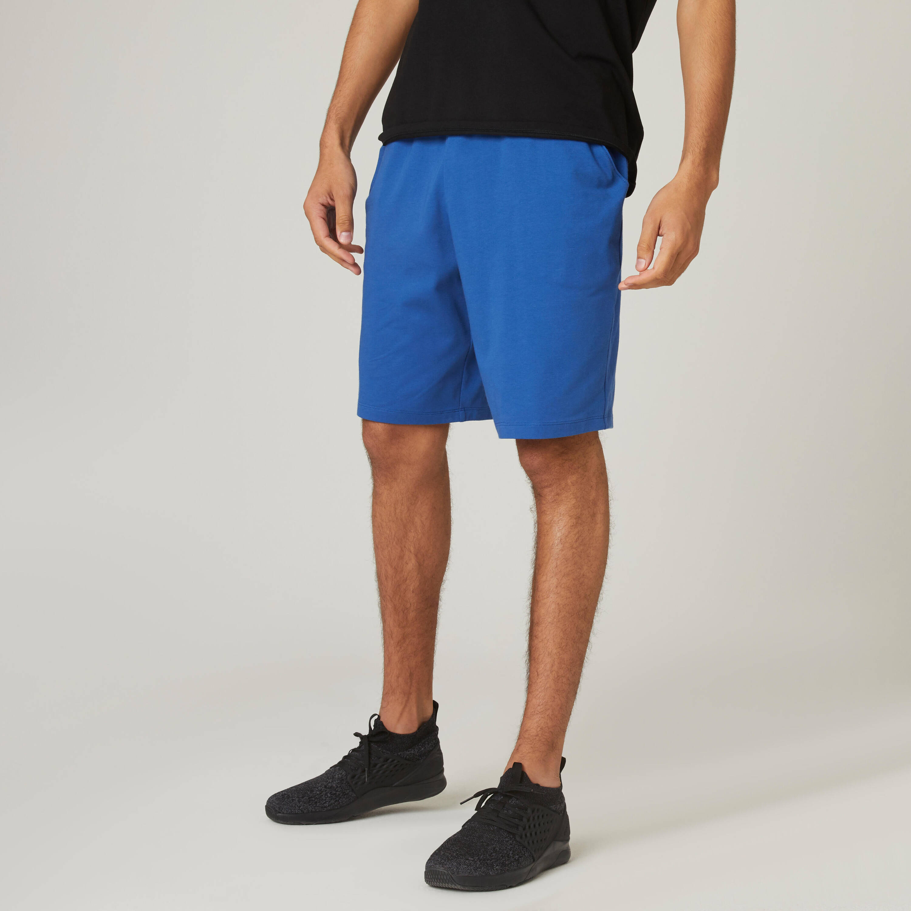 Men's Cotton Gym Short Regular fit 500 - Blue -  1
