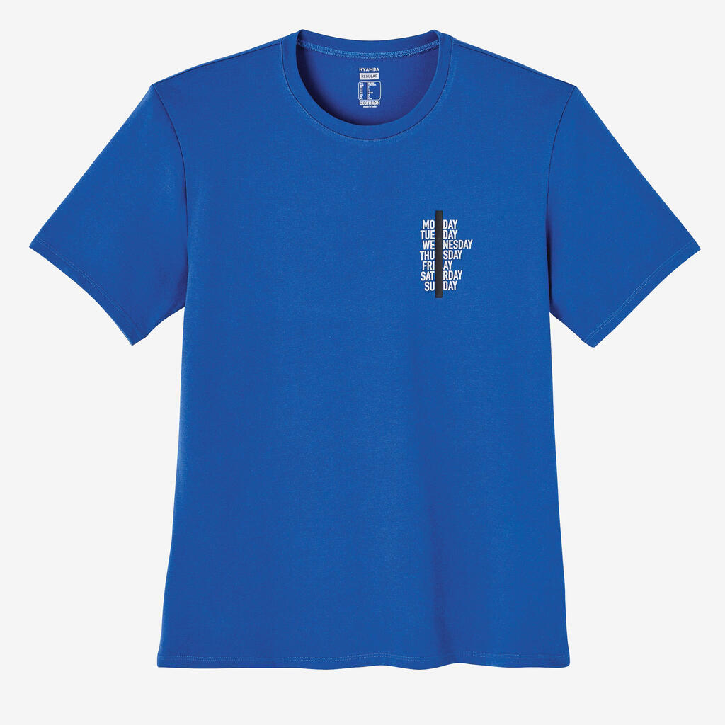 Pánske tričko 500 na cvičenie modré 
