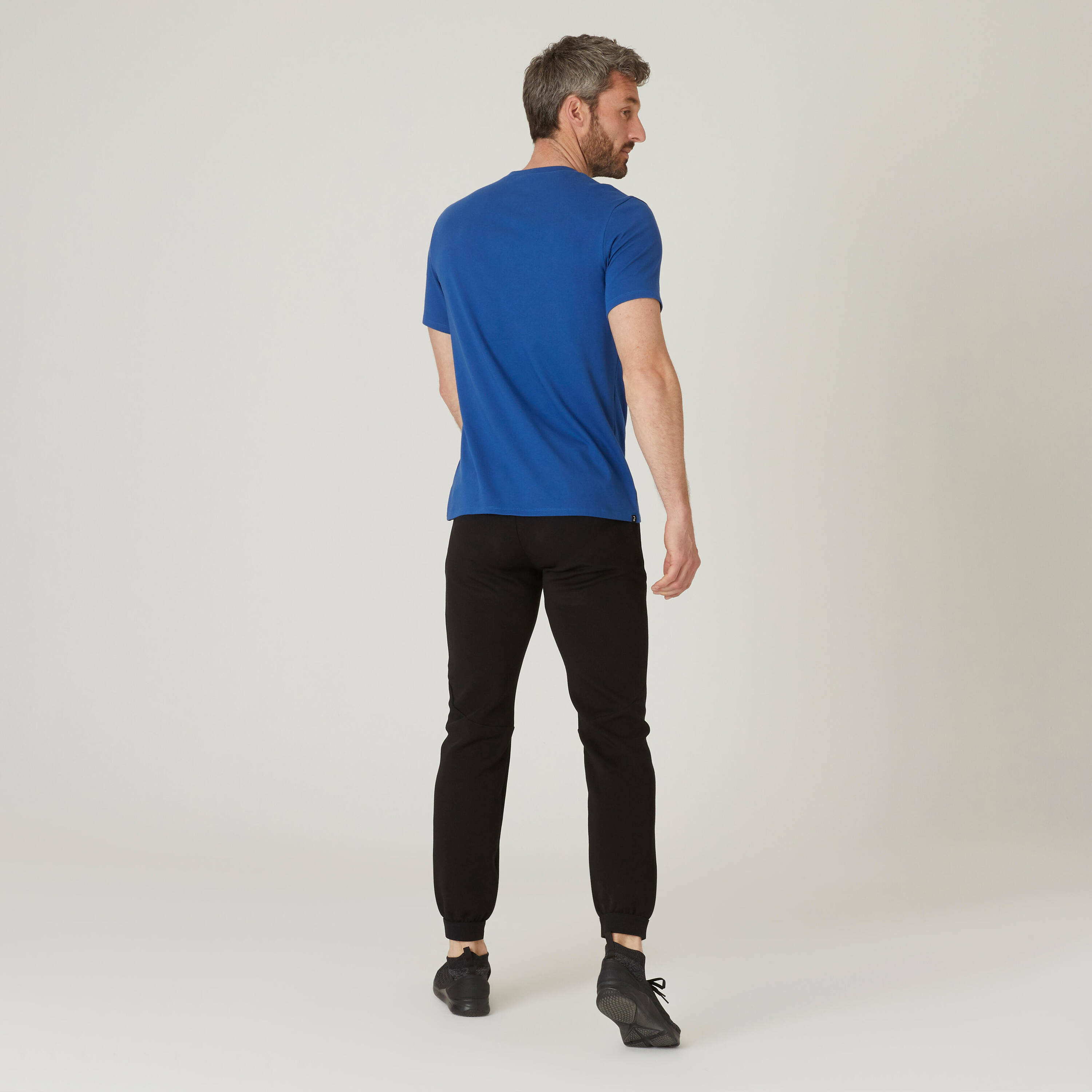 Refurbished Men Fitness Cotton Gym T-shirt Regular  Blue  - Condition A -  5