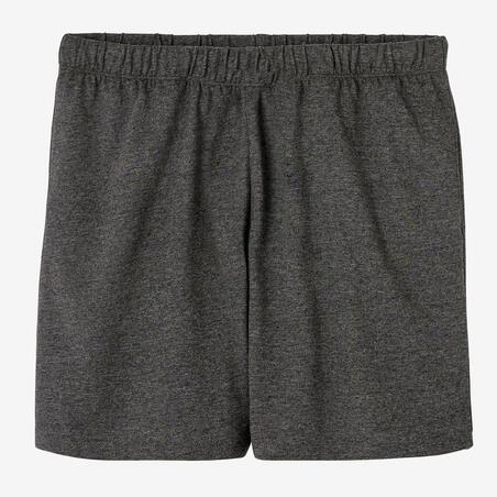 Short Fitness homme coton droit avec poche - 100 gris foncé court
