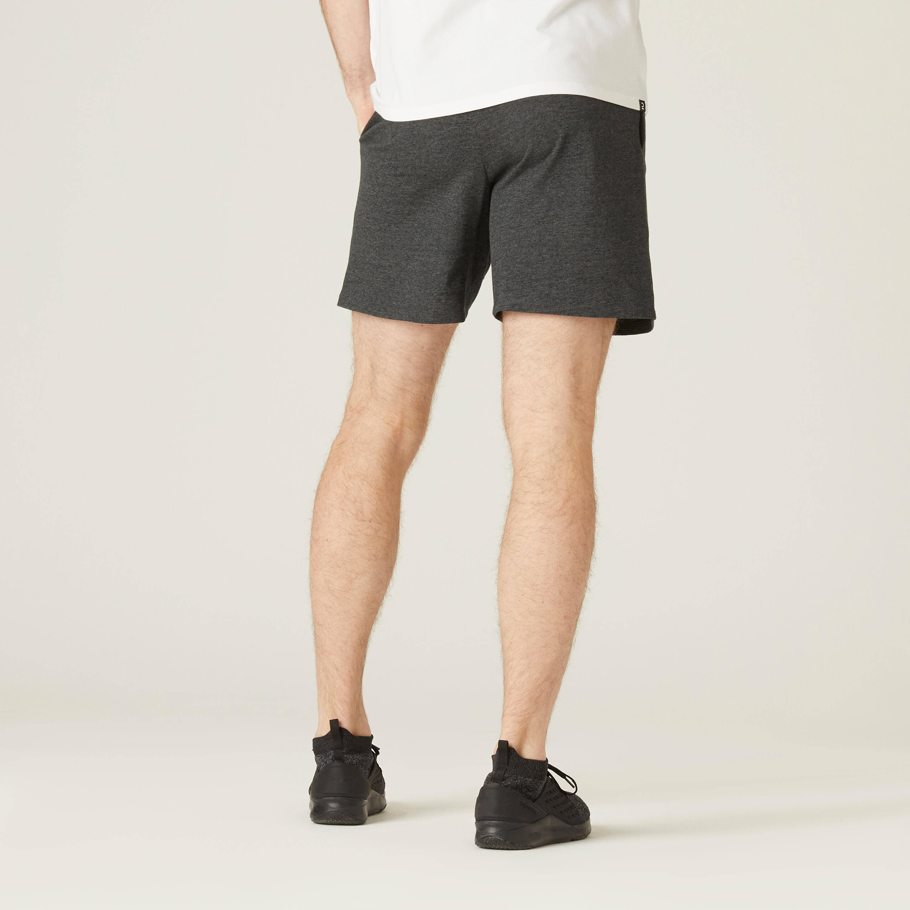 Mens Cotton Regular Fit Gym Shorts 100  - Dark Grey -  2