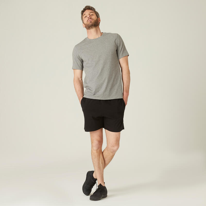 Korte fitness short voor heren 100 zwart