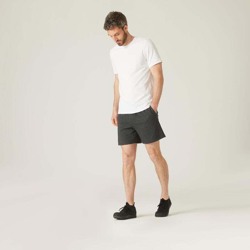 Korte fitness short voor heren 100 donkergrijs