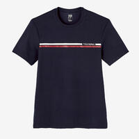 חולצת טי דקה ונמתחת לכושר - הדפס כחול