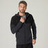 Mens Cotton Blend Fleece Gym Hoodie Zip Jacket 540 Colourblocked - Grey/Black