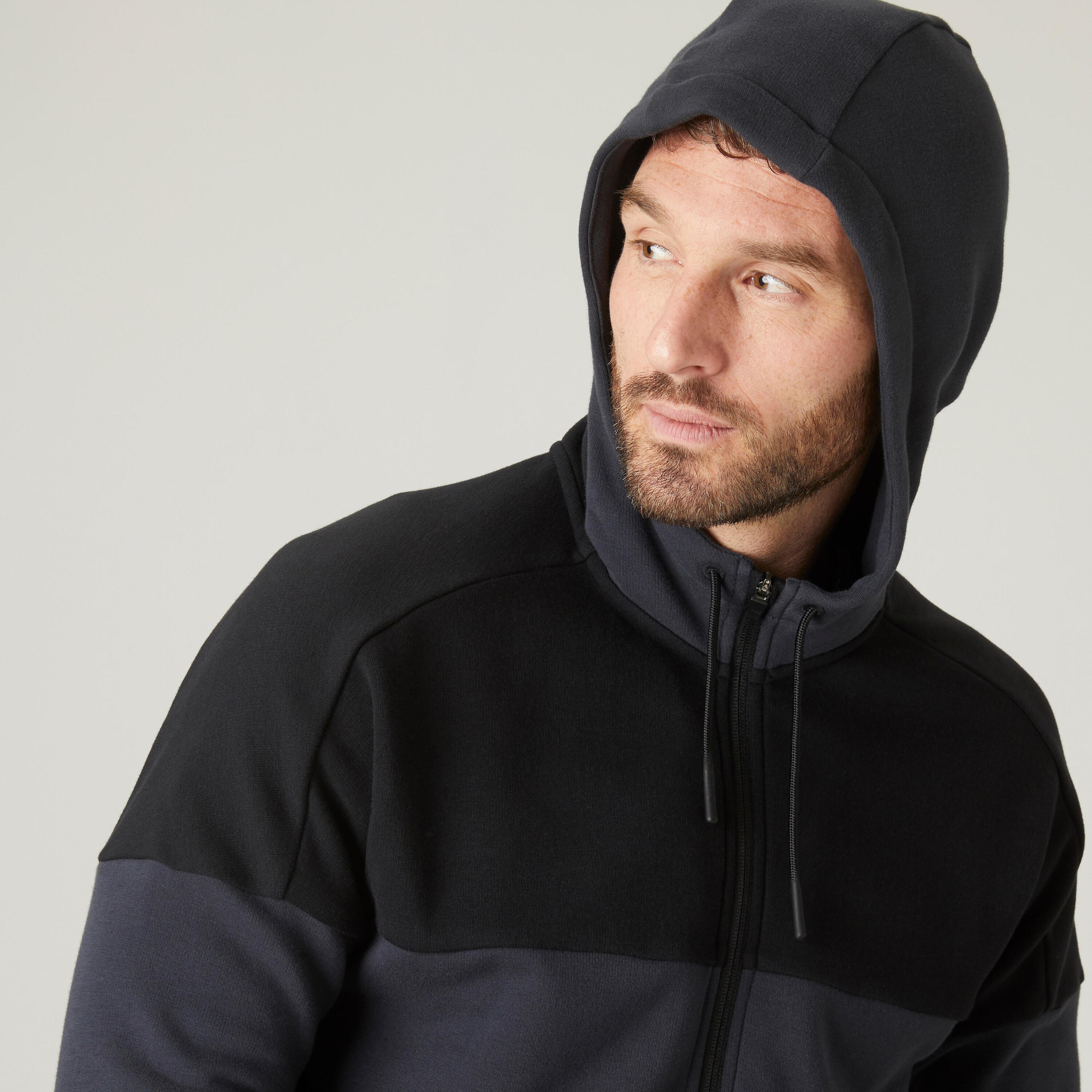 Men's Zip-Up Fitness Hoodie 520 - Carbon Grey 4/6