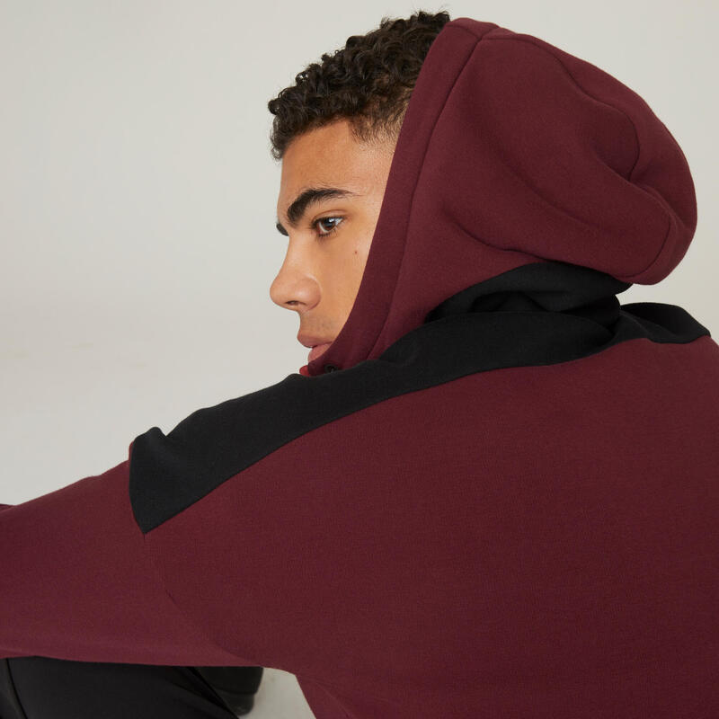 Sweat-shirt à capuche zippé homme - 520 bordeaux foncé