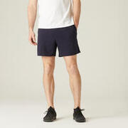 Mens Cotton Regular Fit Gym Shorts - Navy Blue