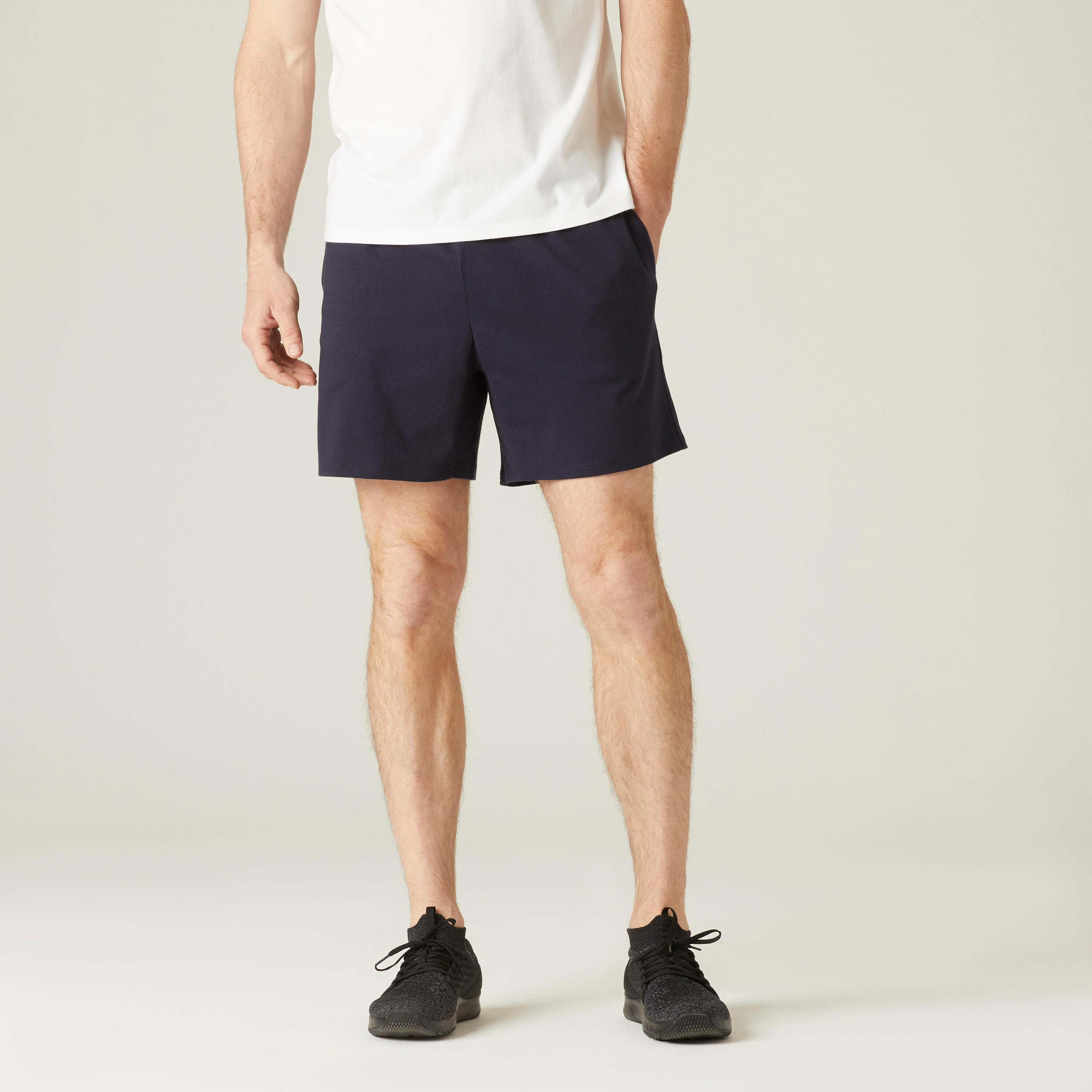 Men's Short Fitness Shorts 100 - Blue / Black 1/5