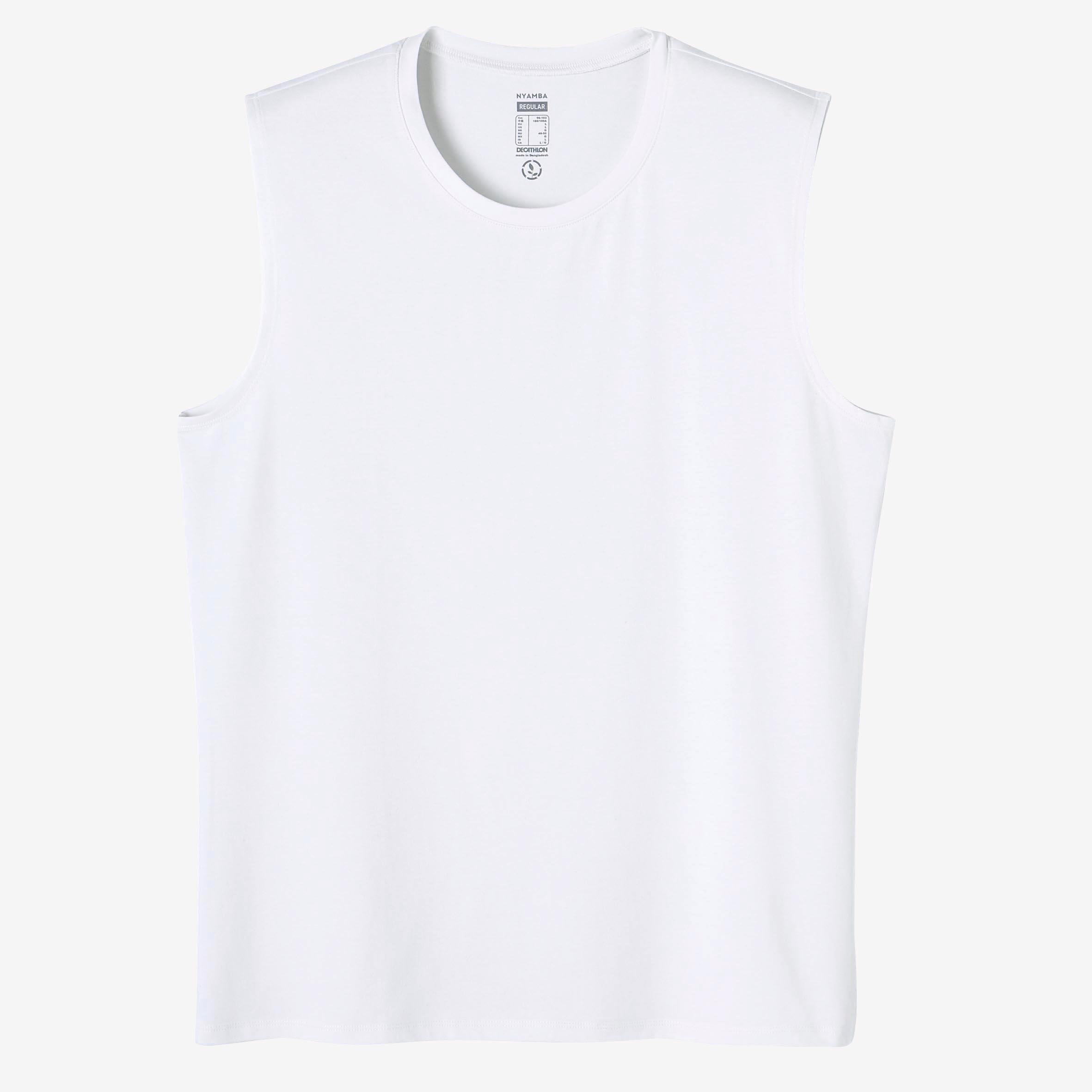 Camiseta fitness sin mangas cuello redondo algod n Hombre Domyos