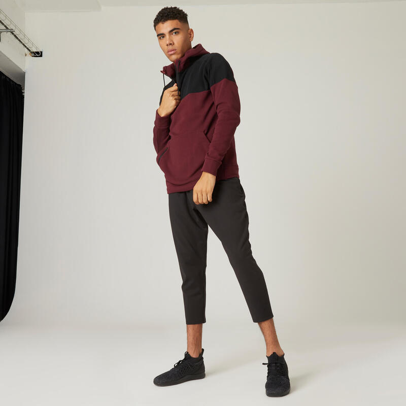 Sweat-shirt à capuche zippé homme - 520 bordeaux foncé