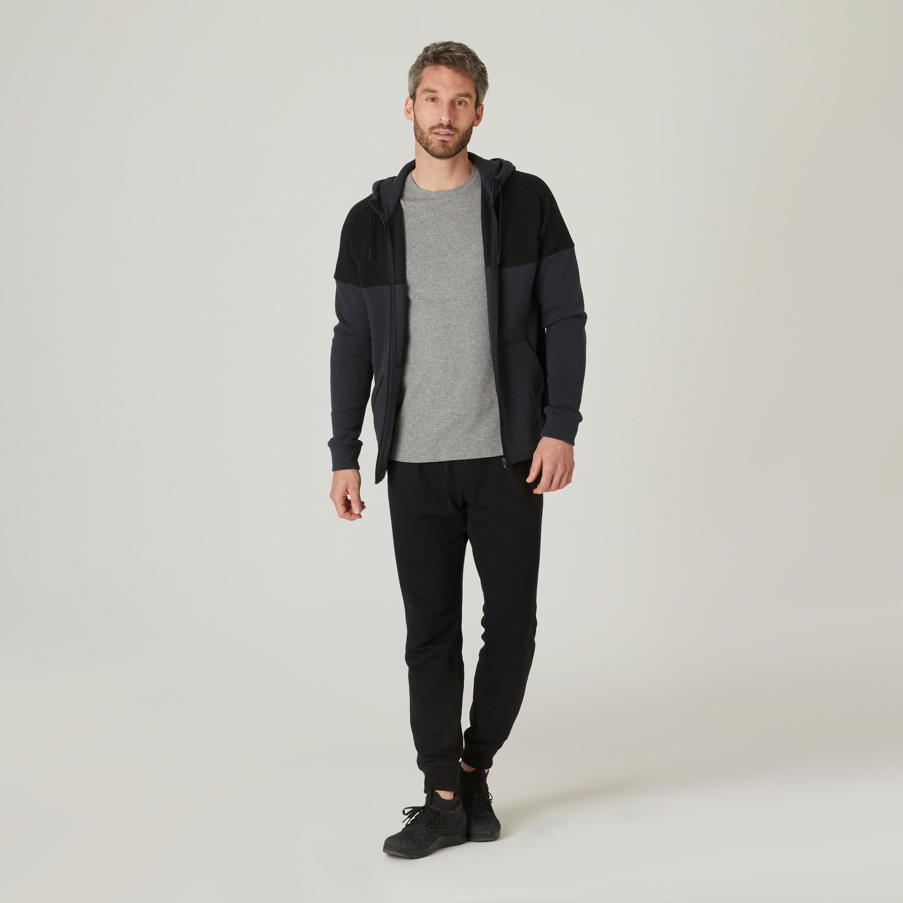 Men's Zip-Up Fitness Hoodie 520 - Carbon Grey 3/6