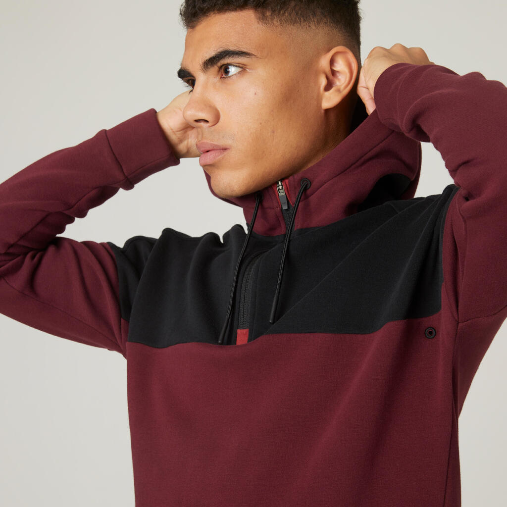 Men's Zip-Up Hoodie 520 - Dark Burgundy