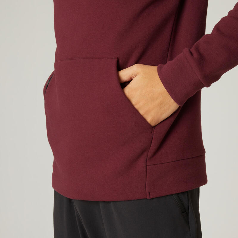 Sweat-shirt à capuche zippé homme - 520 bordeaux foncé